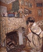 Edouard Vuillard The fireplace black s wife oil painting